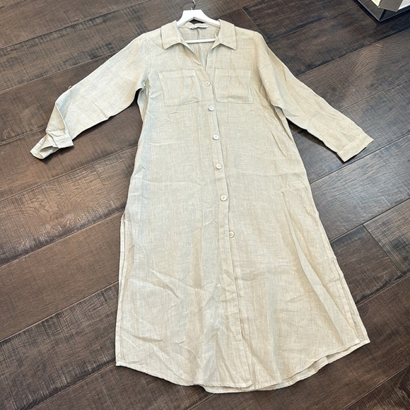NWOT ZARA TUNIC LINEN DRESS SIZE S OVERSIZED - Picture 15 of 17
